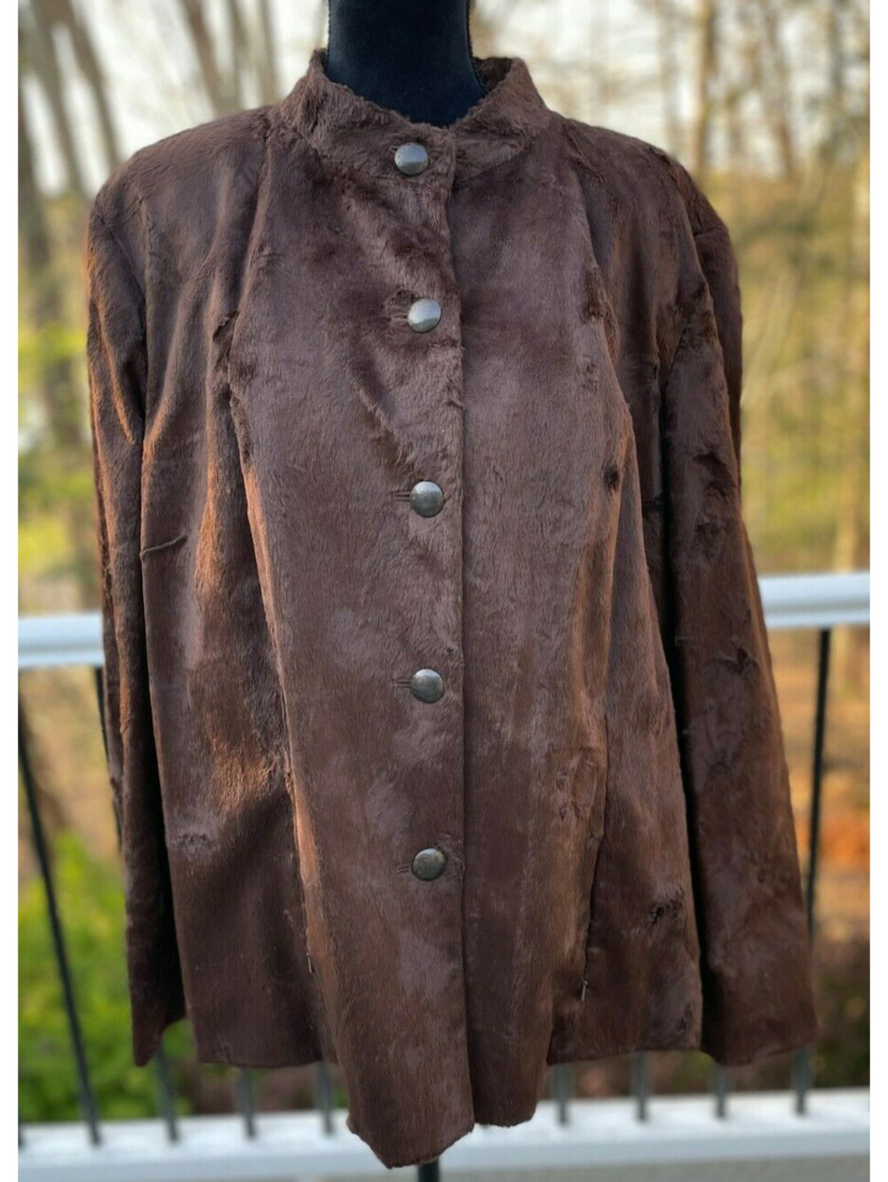 Tesori Women’s Brown Jacket Cotton Viscose Blend Plus Size 3X